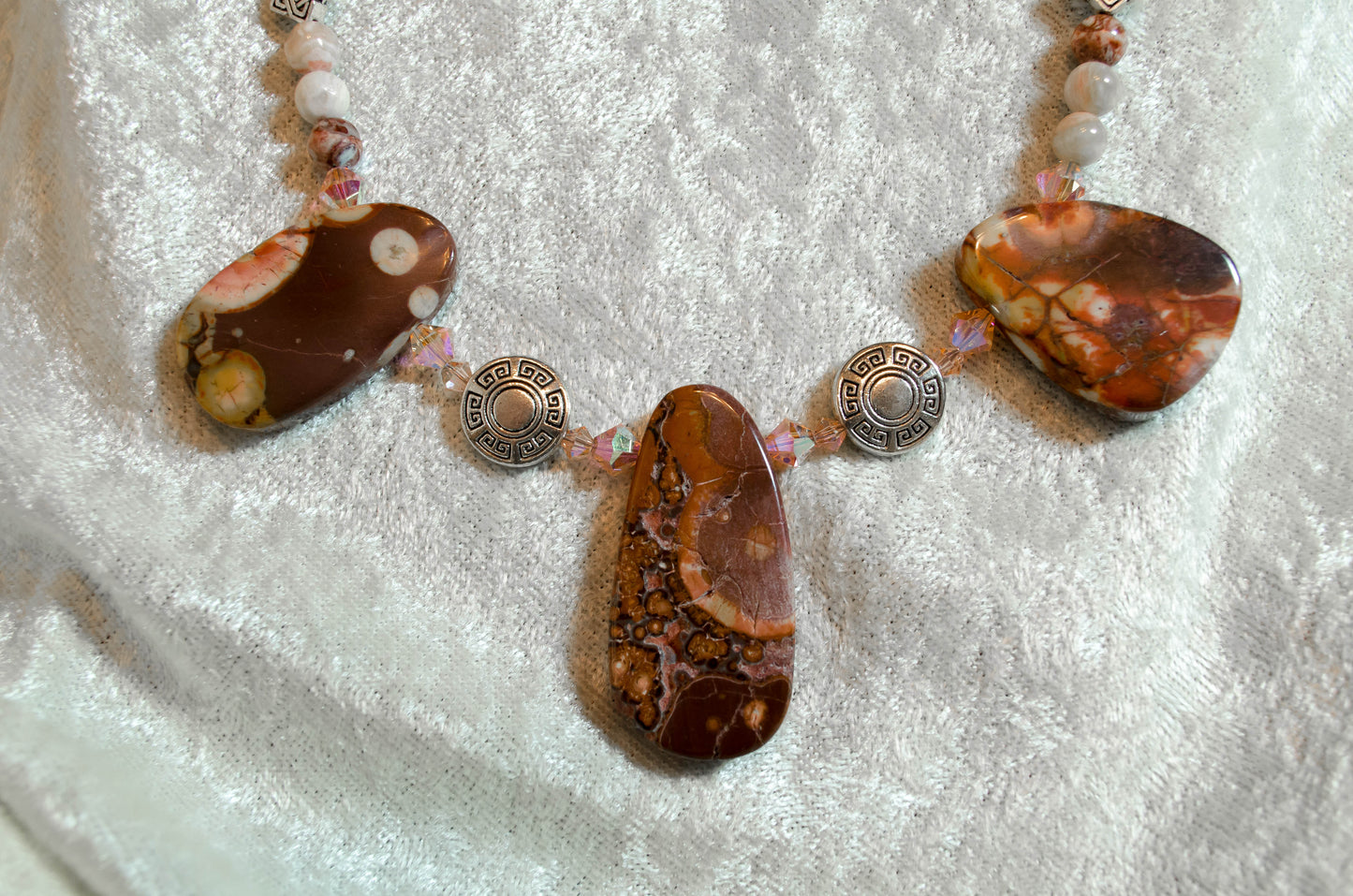 Fossilized Agate Ocean/Picture Jasper Necklace