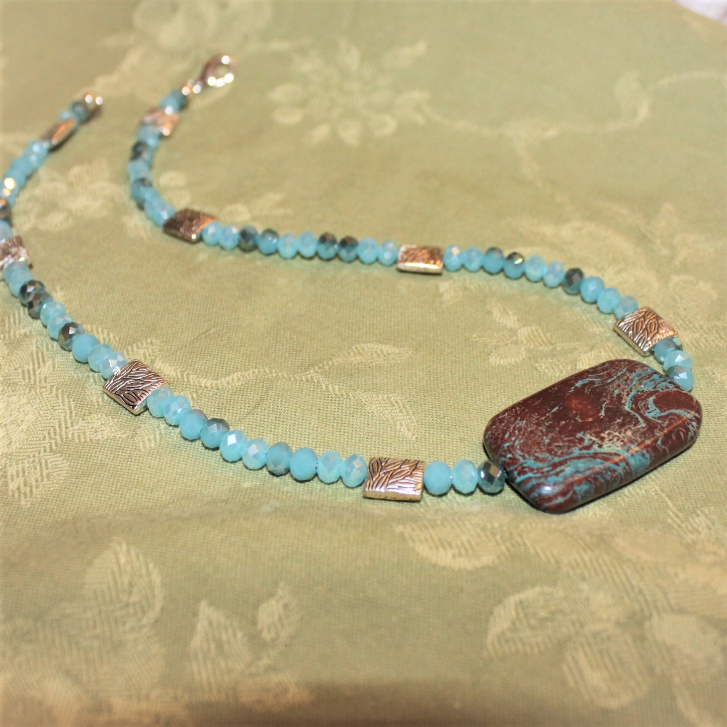 Blue Calsilica Jasper Necklace