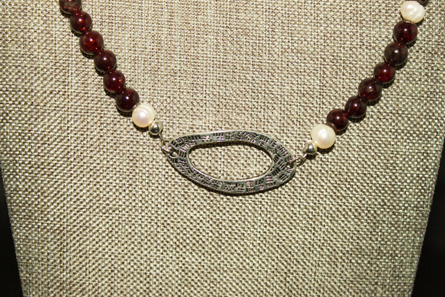 Garnet and Pearl Necklace