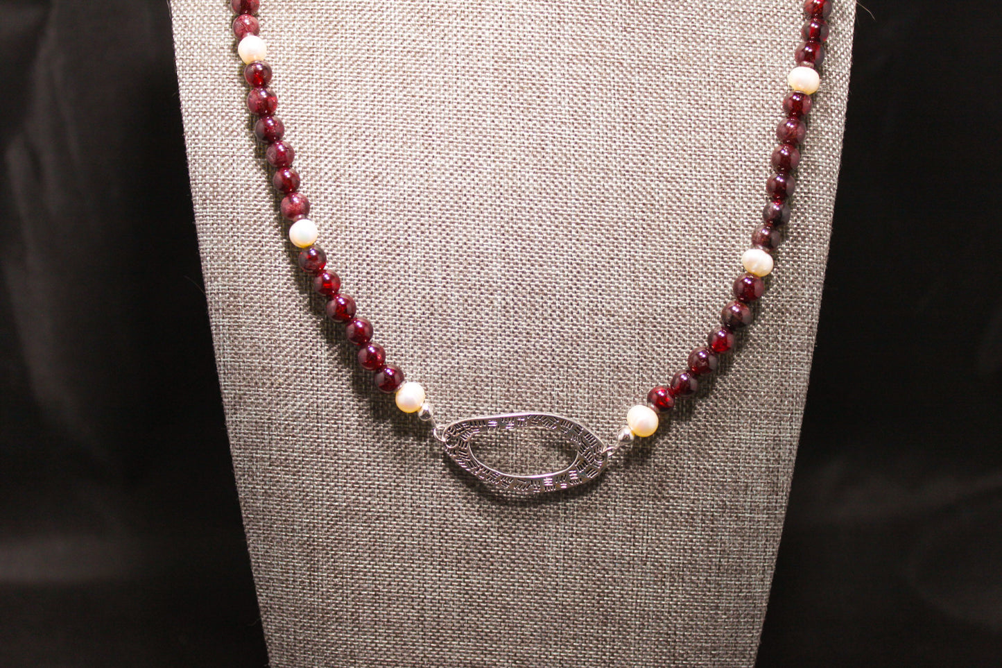 Garnet and Pearl Necklace