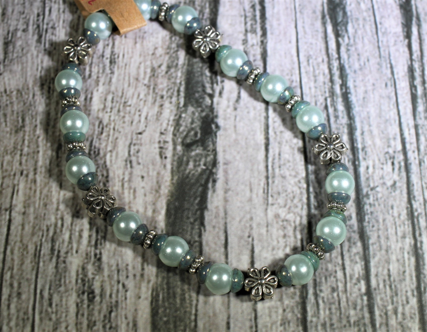 Green Crystal Pearl Bracelet
