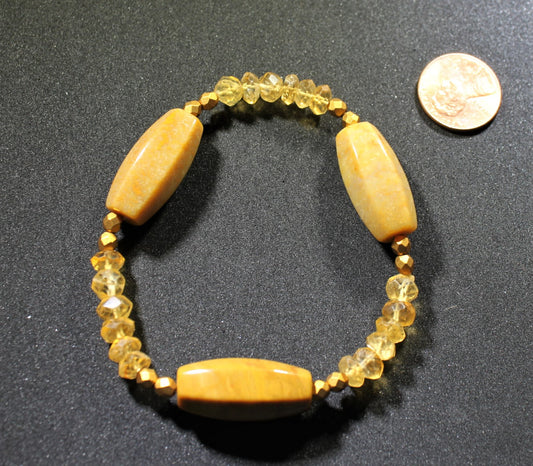 African Jasper and Citrine Bracelet