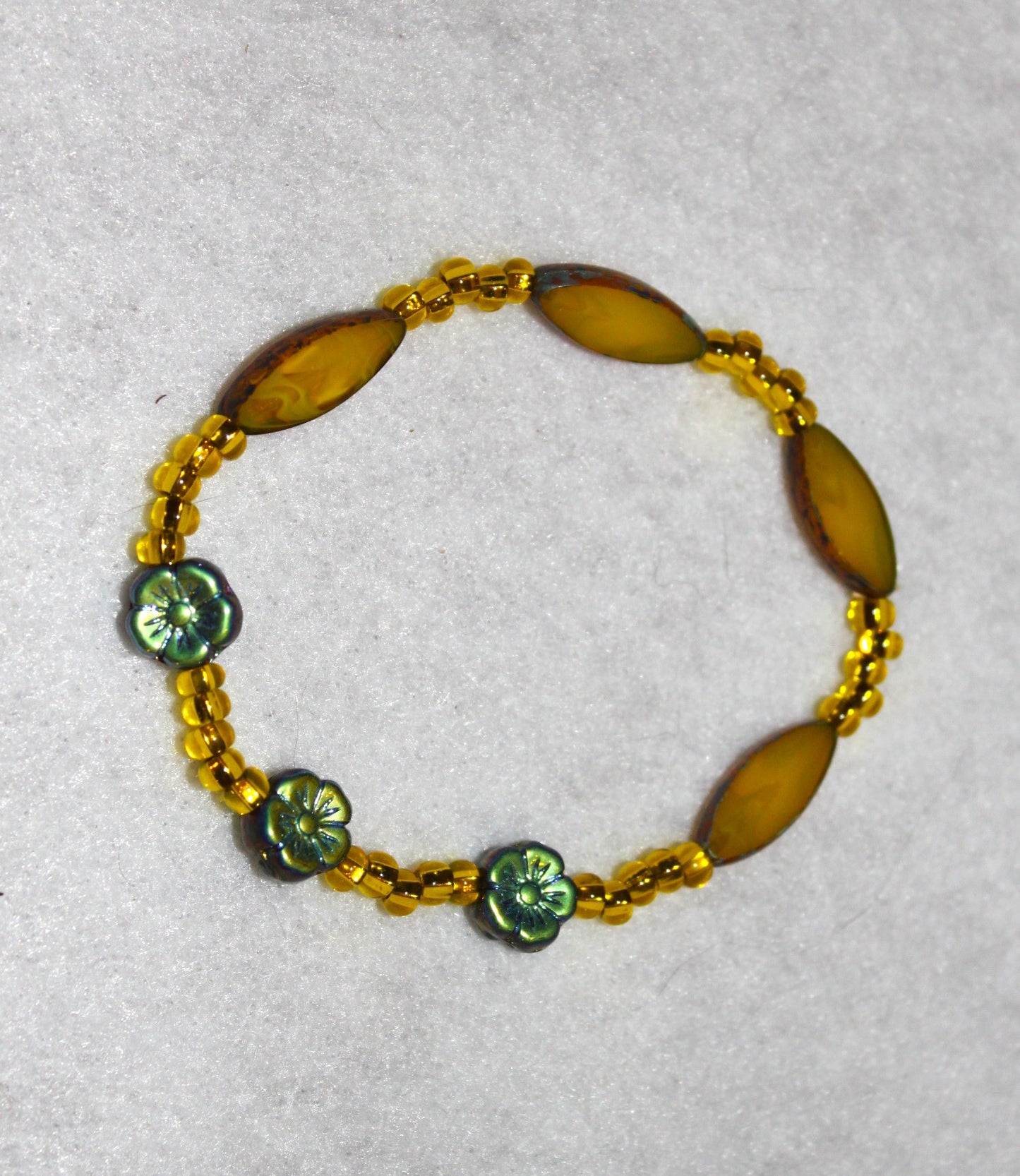Czech Glass Hibiscus Bracelet