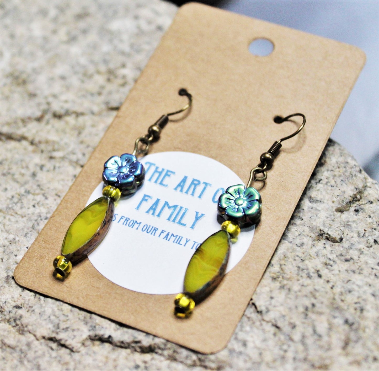 Czech Glass Hibiscus Earrings