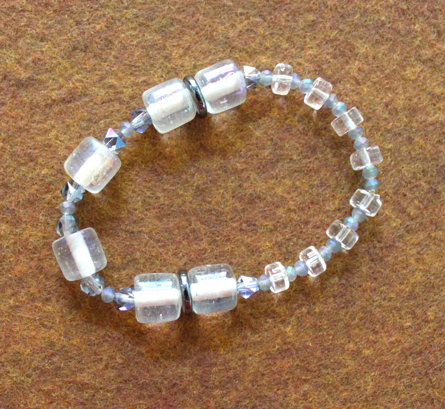 Clear Lampwork Bead Bracelet