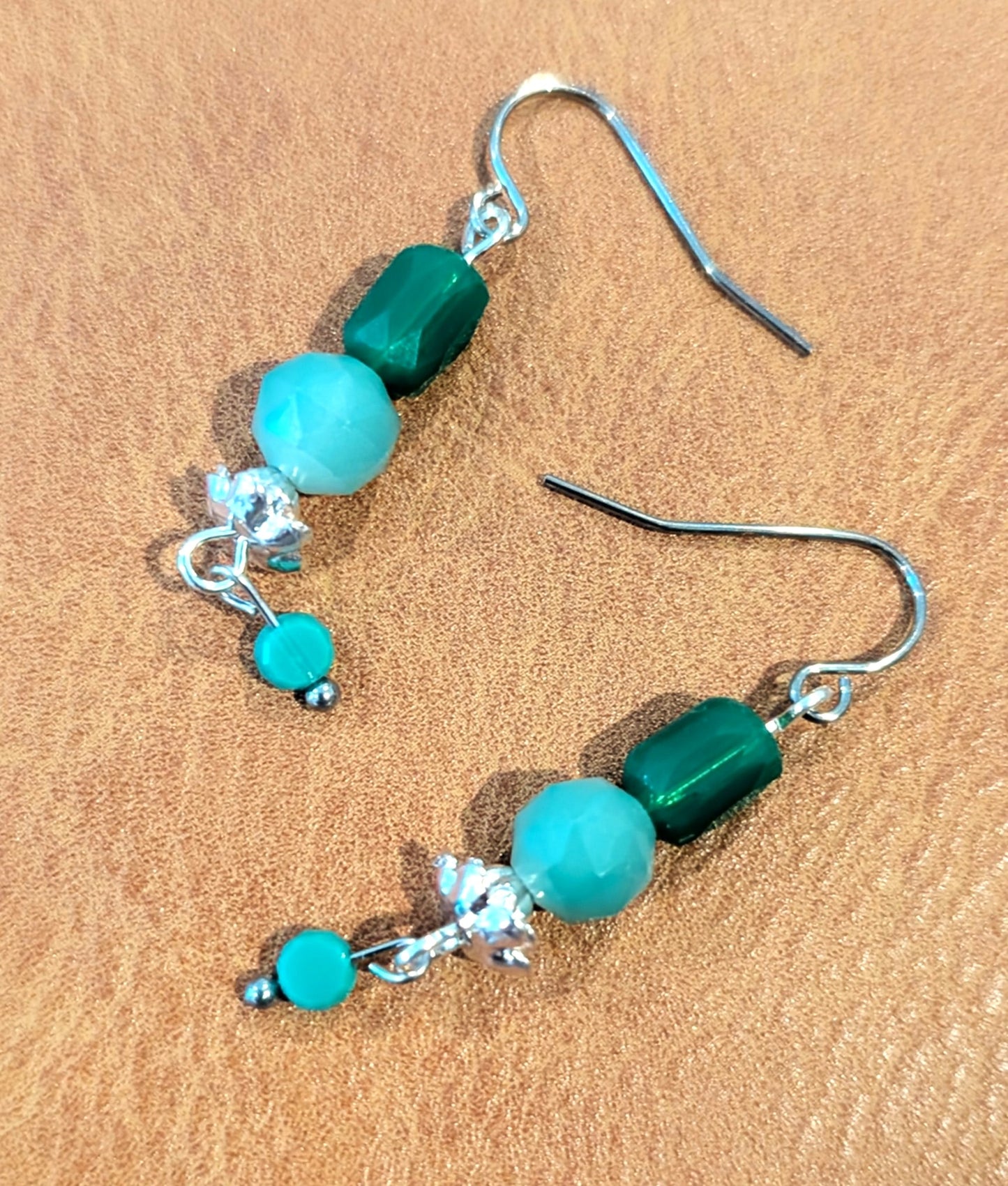 Green Glass Earrings