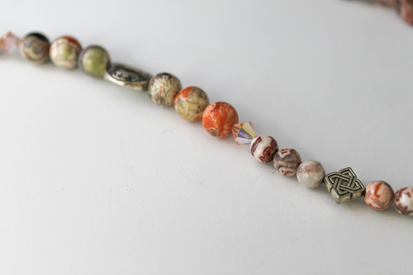 Fossilized Agate  Ocean/Picture Jasper Necklace