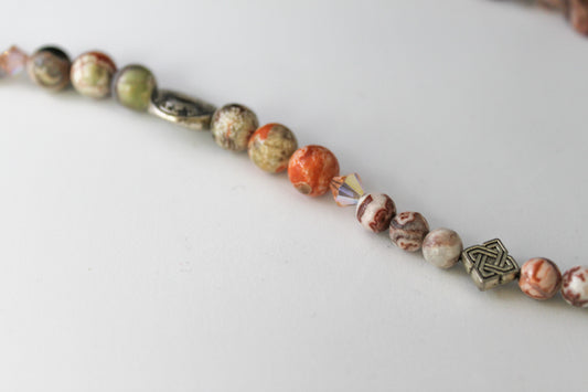 Fossilized Agate  Ocean/Picture Jasper Necklace