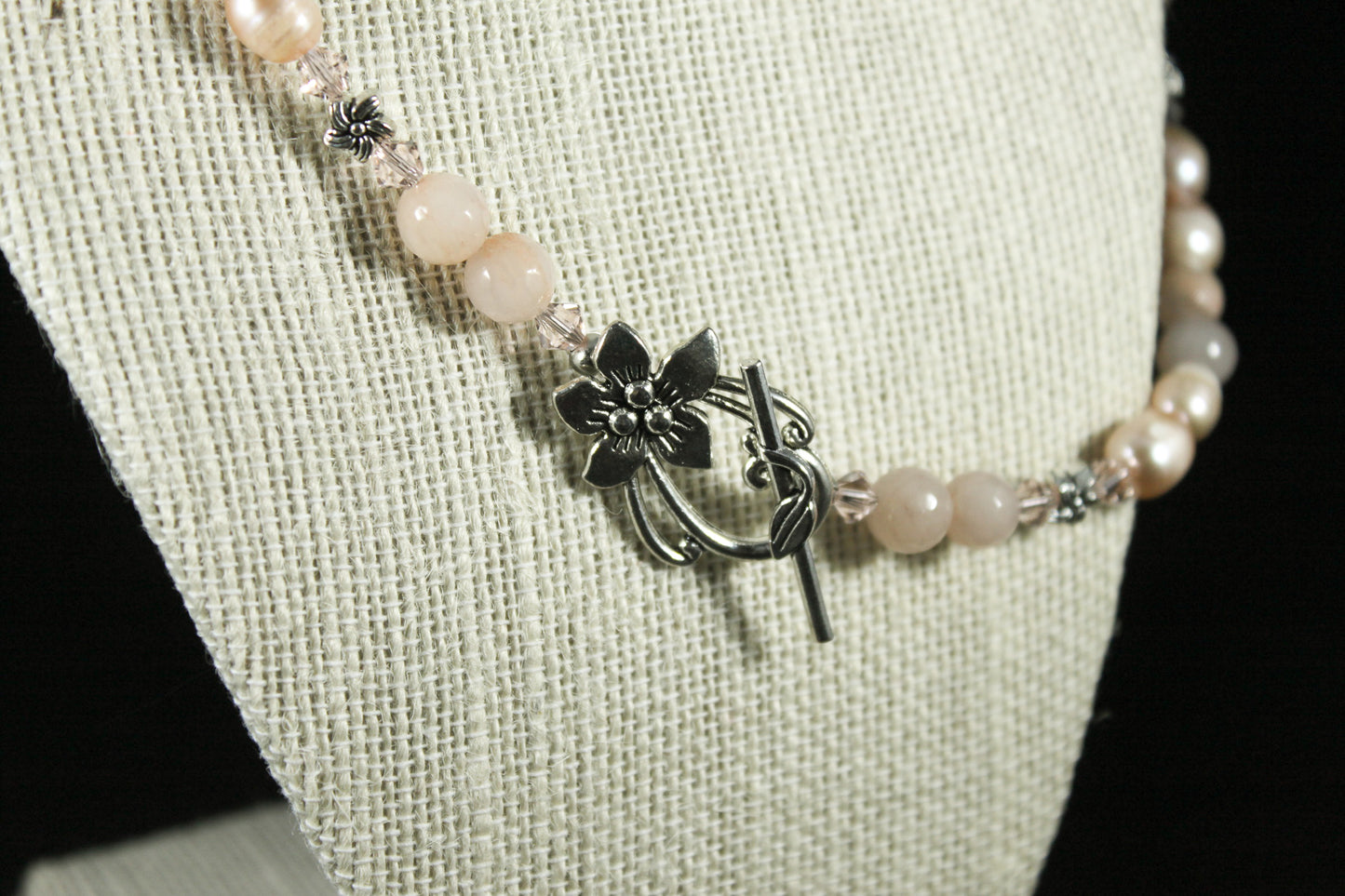 Pink Aventurine and Pearl Necklace
