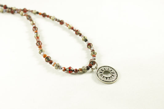 Glass and Jasper Bead Necklace