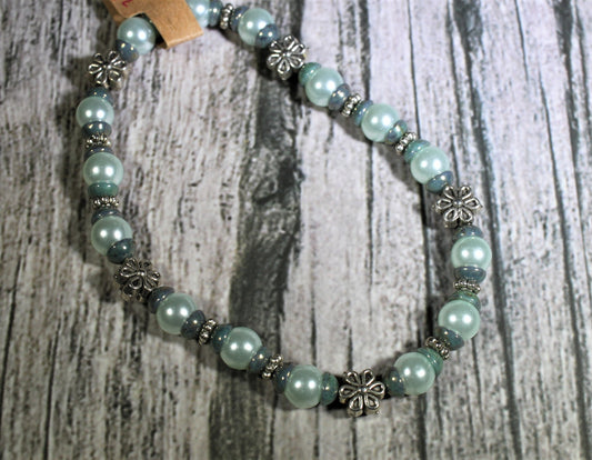 Green Crystal Pearl Bracelet
