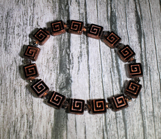 Czech Glass Black/Bronze Beads