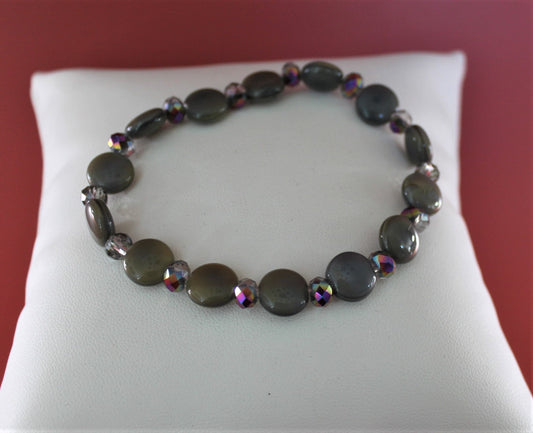 Grey Glass Bead Bracelet