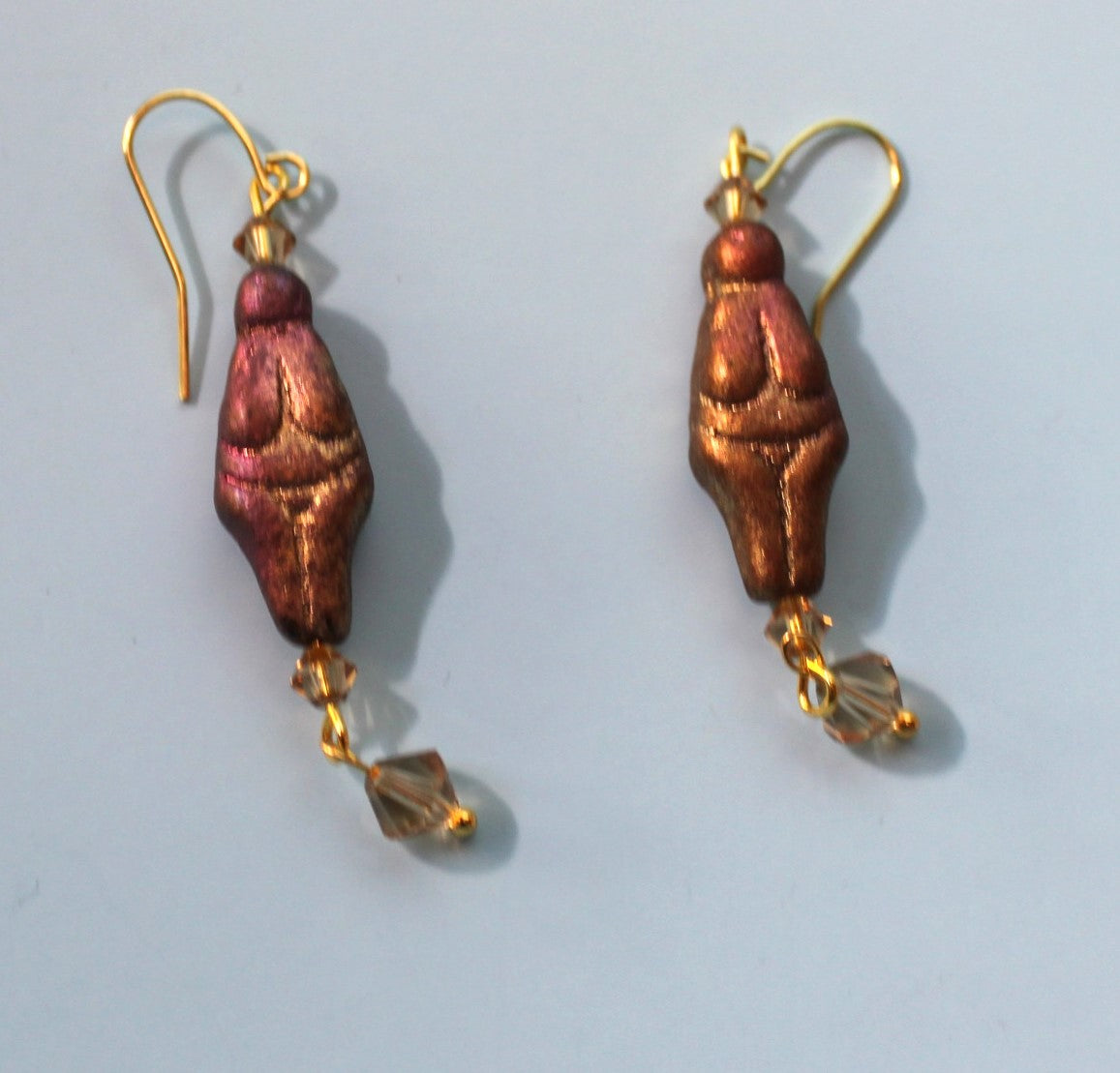 Czech Glass Goddess Bead Earrings