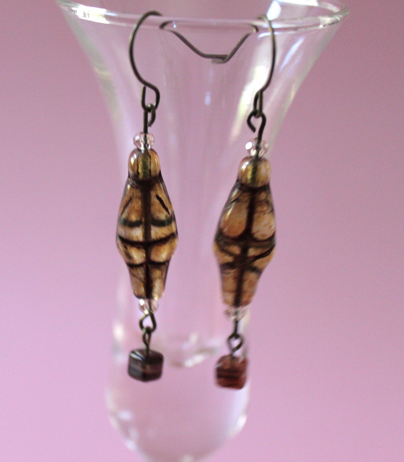 Czech Glass Goddess Bead Earrings