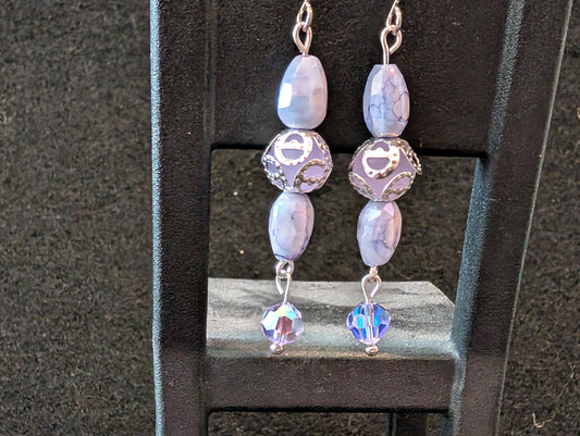 Lavender Glass Bead Earrings
