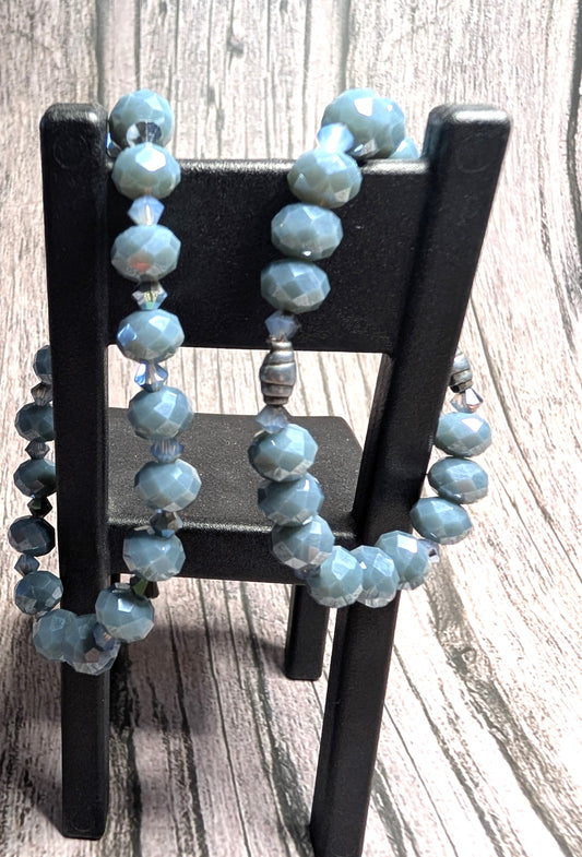 Czech Glass Blue Bead Bracelet