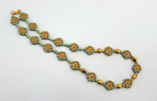 Czech Glass Wild Rose Necklace