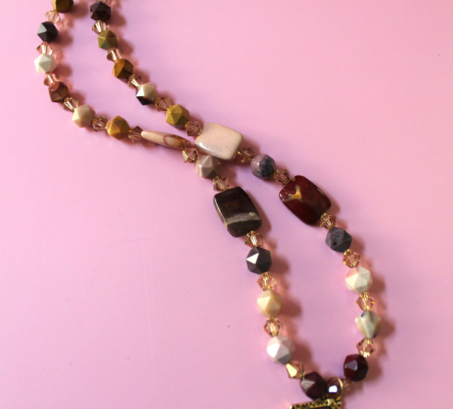 Mookite and Sun/Moon Pendant Necklace